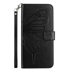 Butterfly Wing Pattern Lanyard Leather Flip Wallet Book Cover Case for Cubot A10 (Black)