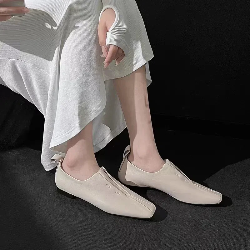 Women Shoes Retro Flat Heeled Shoes for Women Square Toe Fashion Mary Jane Single Shoes Loafers Zapatos De Mujer 2025