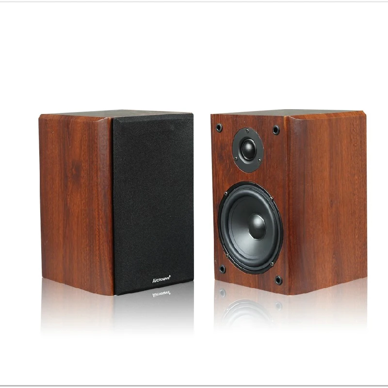 KYYSLB Wooden Bookshelf Speaker 15-35W 4ohm 5 Inch 3D Amplifier Passive Center Surround 2.0 Car Audio A Pair | Электроника