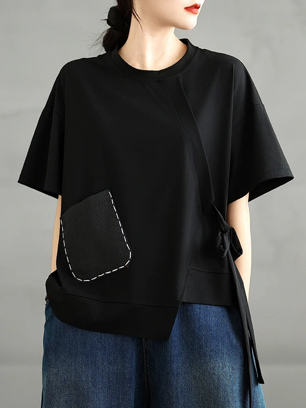 New 2025 Women's Pure Cotton ort Sve T-irt Summer Loose round Ne Materni Top  Color Base Layer irt