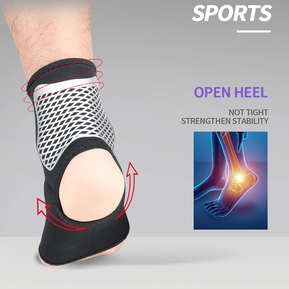 1Piece Anti-Sprain Ankle Support Brace Sleeve Barefoot Heel Foot Recovery Guard Pads to Support Stiff and More Muscles Joints