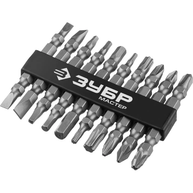 Zubr 10 PCs bit set with adapter MX-10 26089-h10 Screwdriver repair tools hand Tools Repair Зубр Bizon tool parts electric Power Accessories |