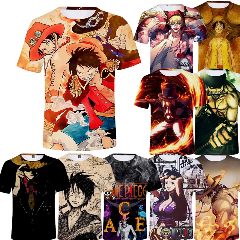 Camiseta Camisa Masculina One Piece Luffy Infantil Animes