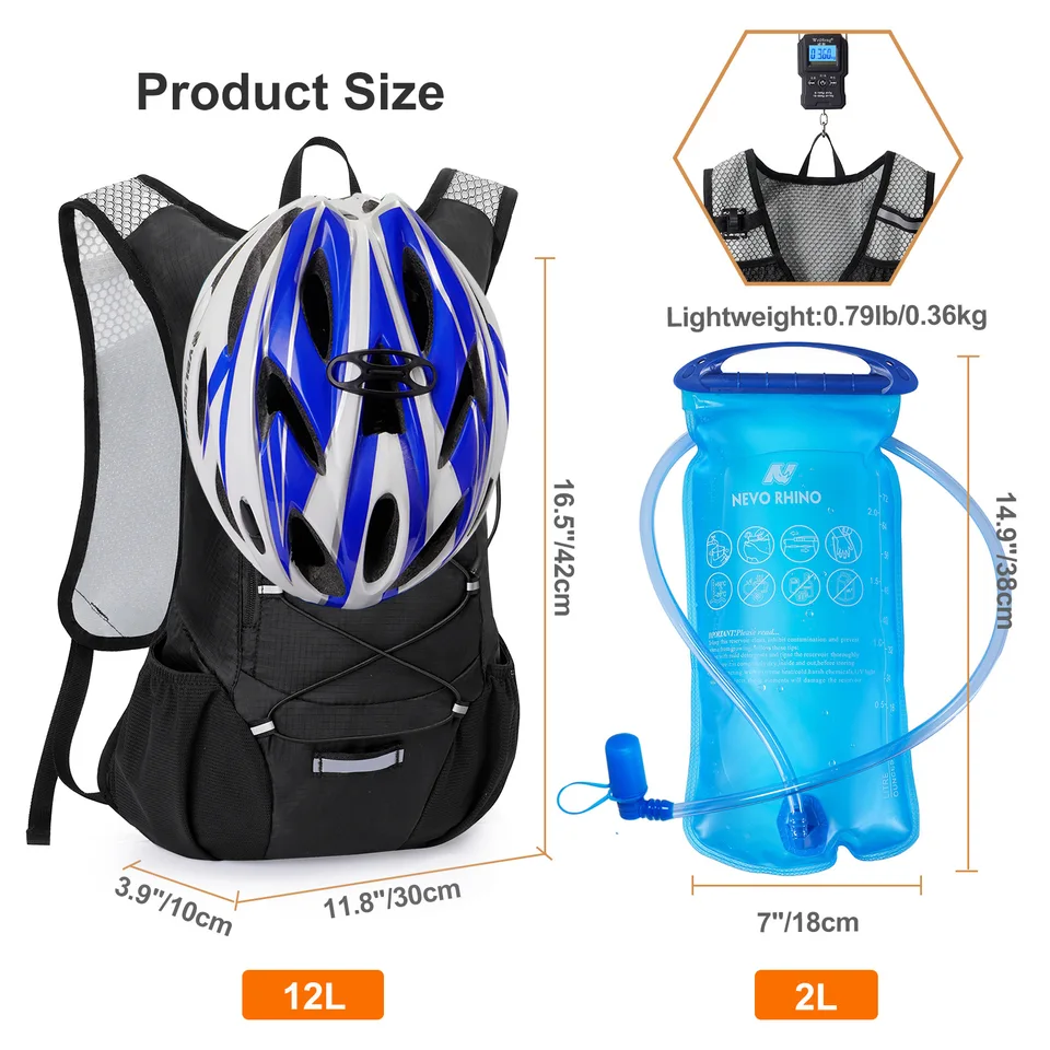Hydration Backpack, INOXTO Water Backpack With 2L Leakproof Hydration