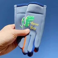 Children Warm Plush Gloves Winter Boys Girls Kids Outdoor Windproof Skiing Cycling Gloves Glow Students Toddler Cycling Mittens 2