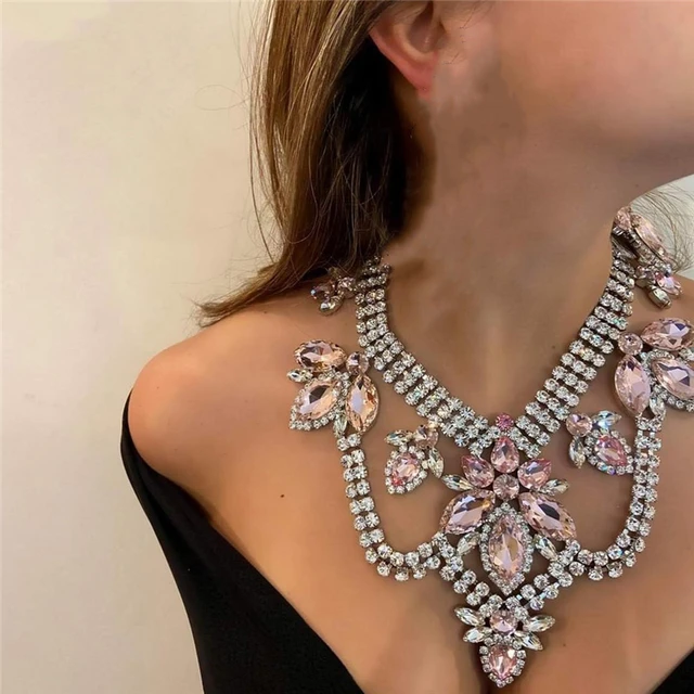 Large Crystal Pendant Necklace - Etsy