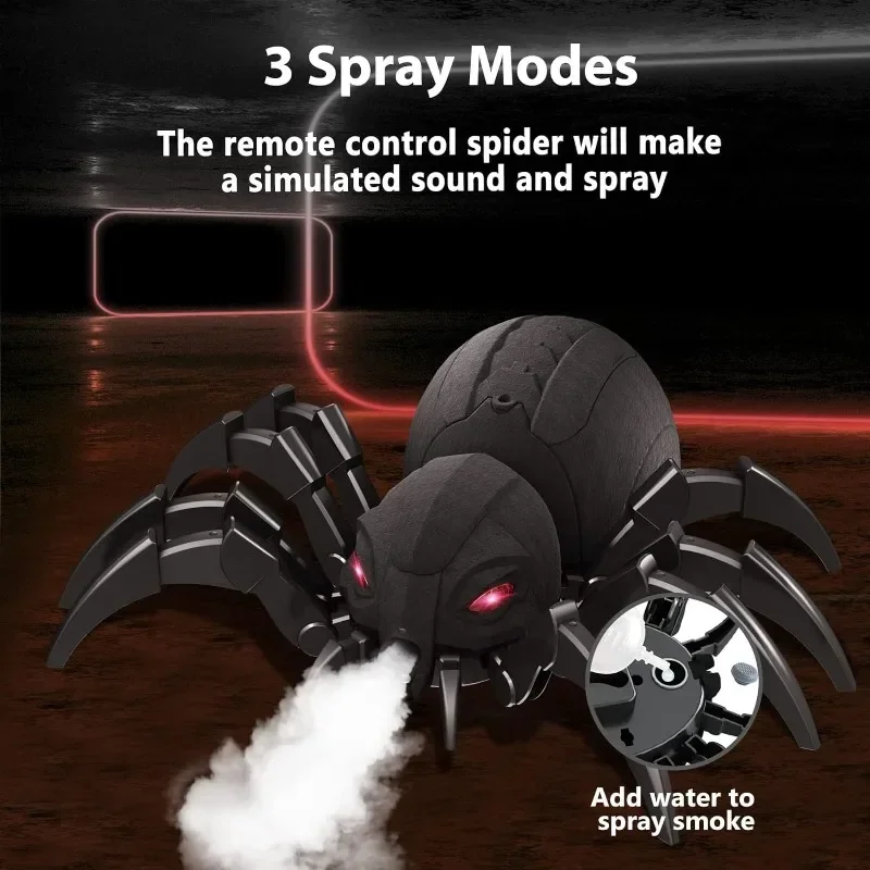 RC Spider Robot Remote Control Spider Toys with Spray/Light/Music Gifts for 6 -12 Year Old Boys Halloween Easter Toys for Kids 3