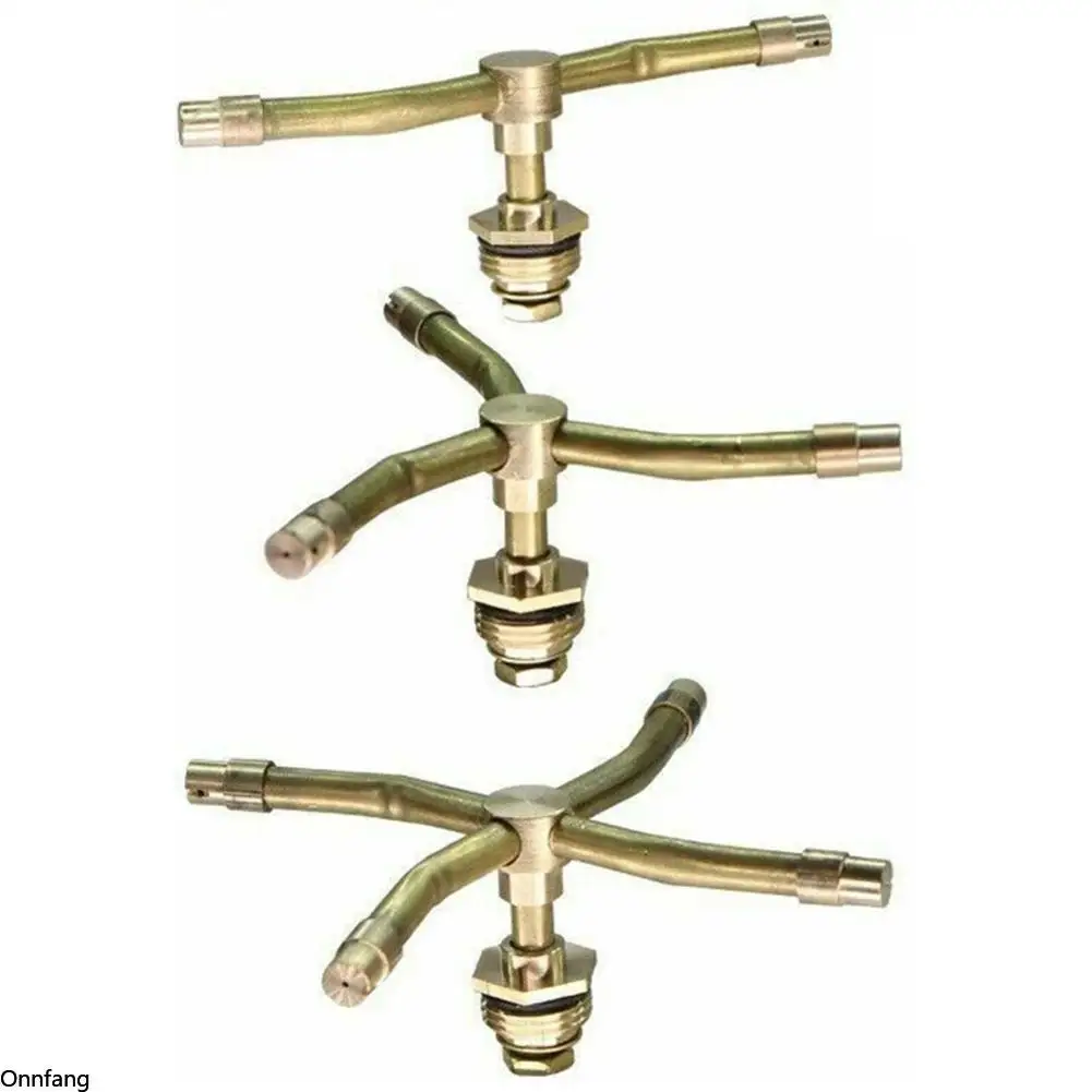 2/3/4 Arm Automatic Rotary Sprayer 360 Degree Rotation Brass Lawn Irrigation Sprinkler Heads Garden Accessories Watering Nozzle garden sprinkler irrigation sprinklers garden irrigation nozzle drip irrigation sprinklers