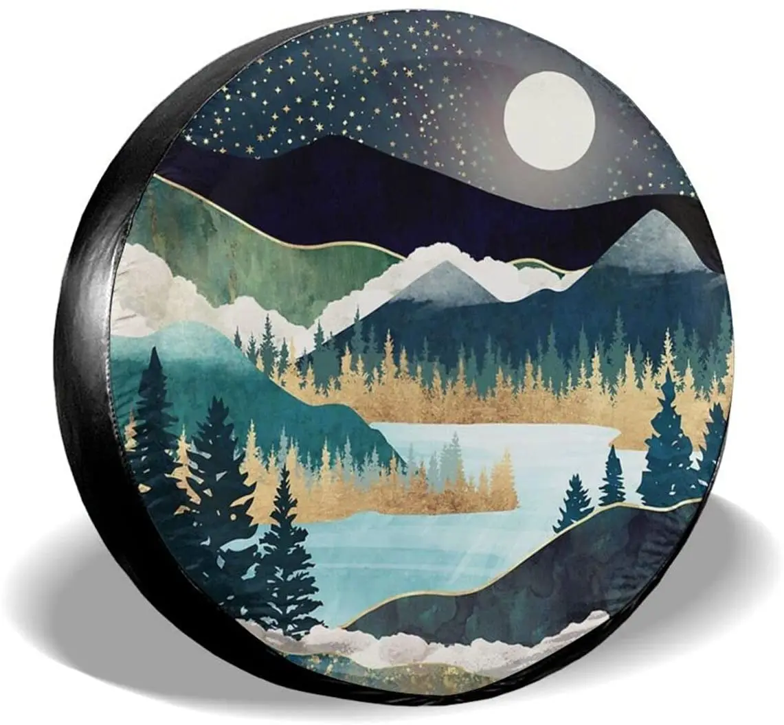 

Hitamus Mountains Nature Scenery Spare Tire Cover for Jeep Wrangler Rv SUV Camper Travel Trailer Accessories 1