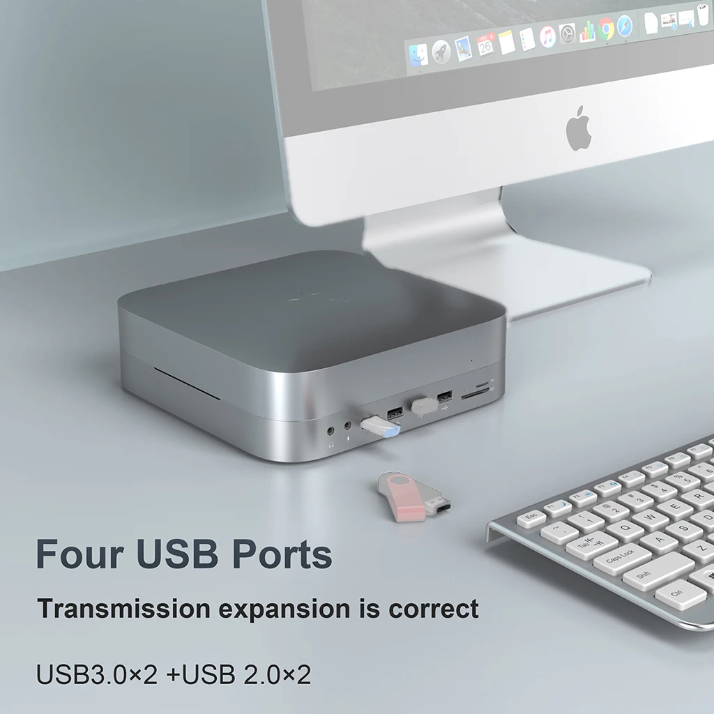 

USB C Hub Docking Hard Drive Enclosure 2.5 SATA SSD HDD Case USB VGA HDMI-compatible Docking Station Card Reader for Mac Mini