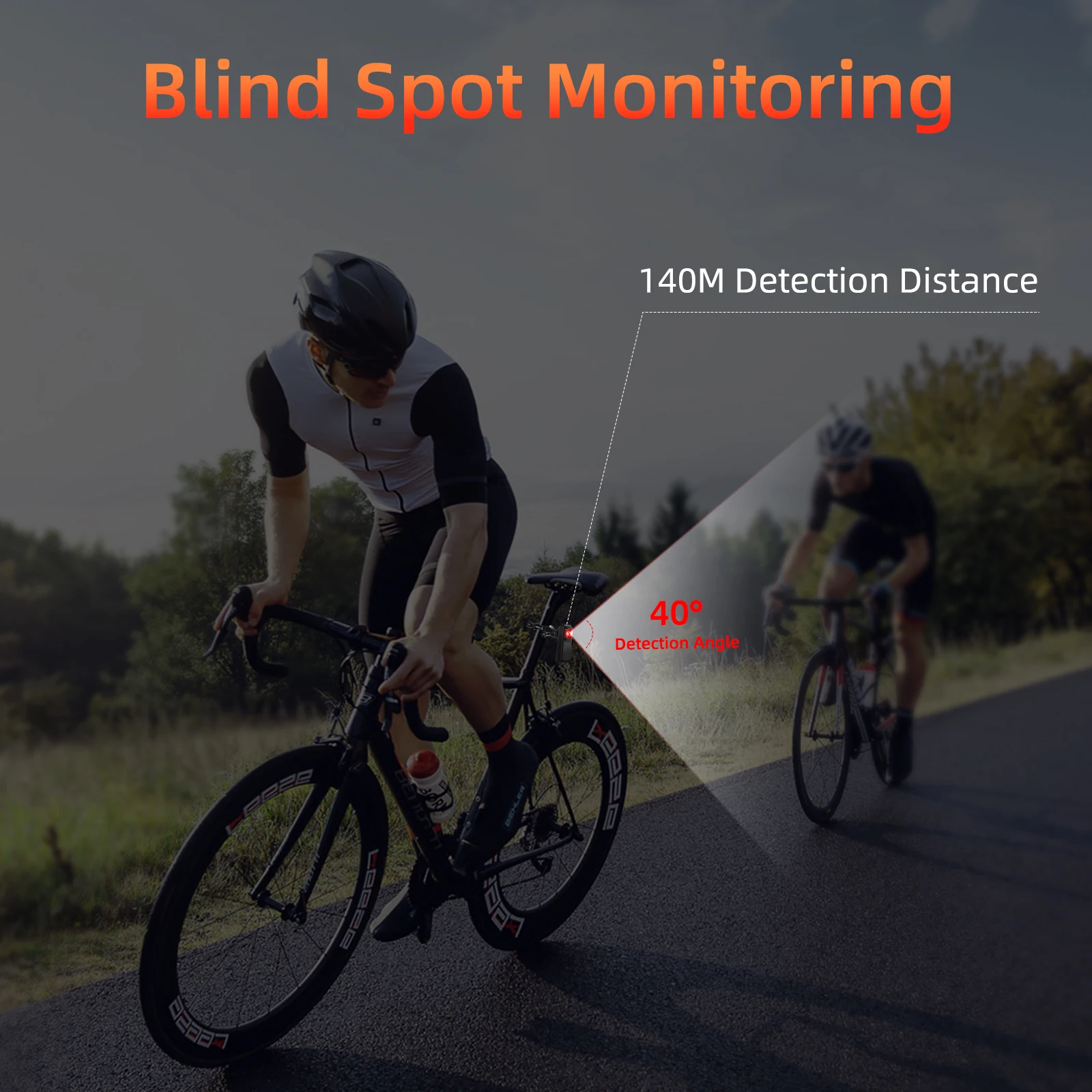 Wsdcam rechargeable bicycle taillight USB bike rear tail lights waterproof radar detection cycling lamp 5 mode blind spot monitor
