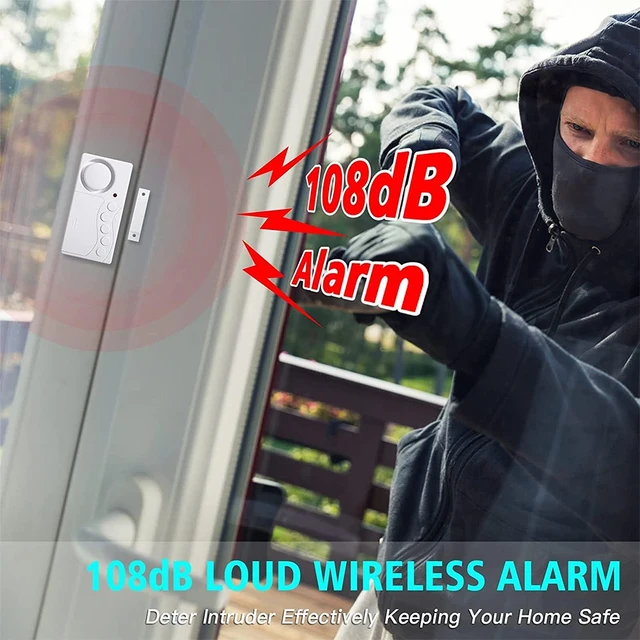 WSDCAM Refrigerator Alarm Wireless Fridge Alarm Door Open Alarm with Delay Loud 108 dB Magnetic Sensor Security Window Alarm 5