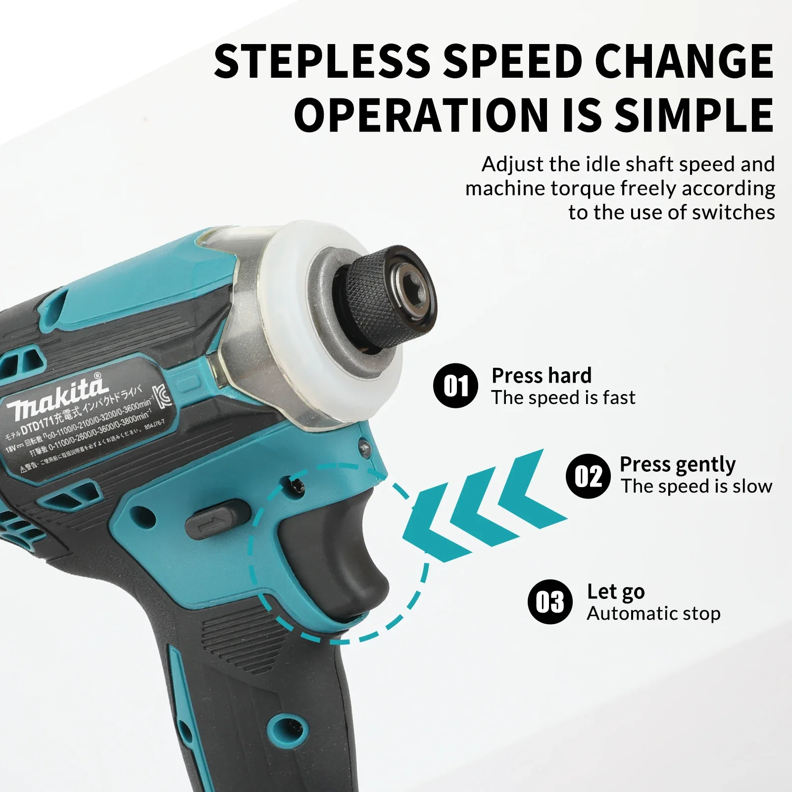 Makita DTD171 18V Brushless Impact Driver Rechargeable Screwdriver Drills Cordless Power Tools Oxford toolkit