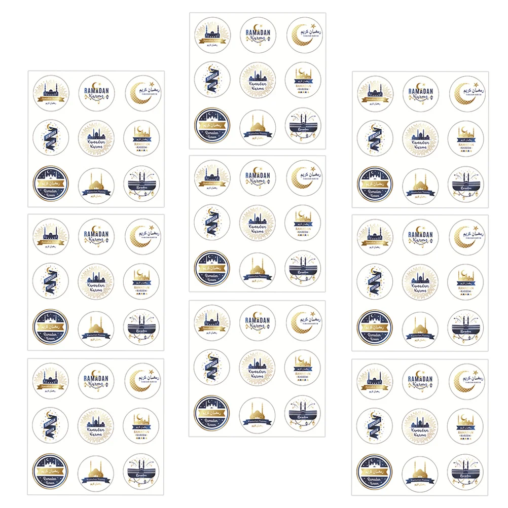 

90 шт. Eid Mubarak, сумка-конверт, печатные наклейки, ислам, фотосессия, круглый подарок, фотоальбом