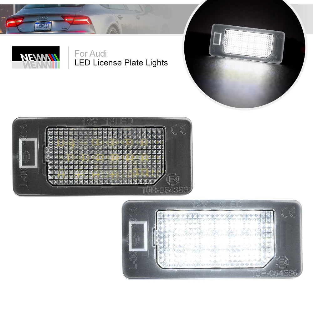 2x Led License Plate Lights for Audi A1 A3/S3 A4/S4 A6/S6 A7 Q3 Q7 2016