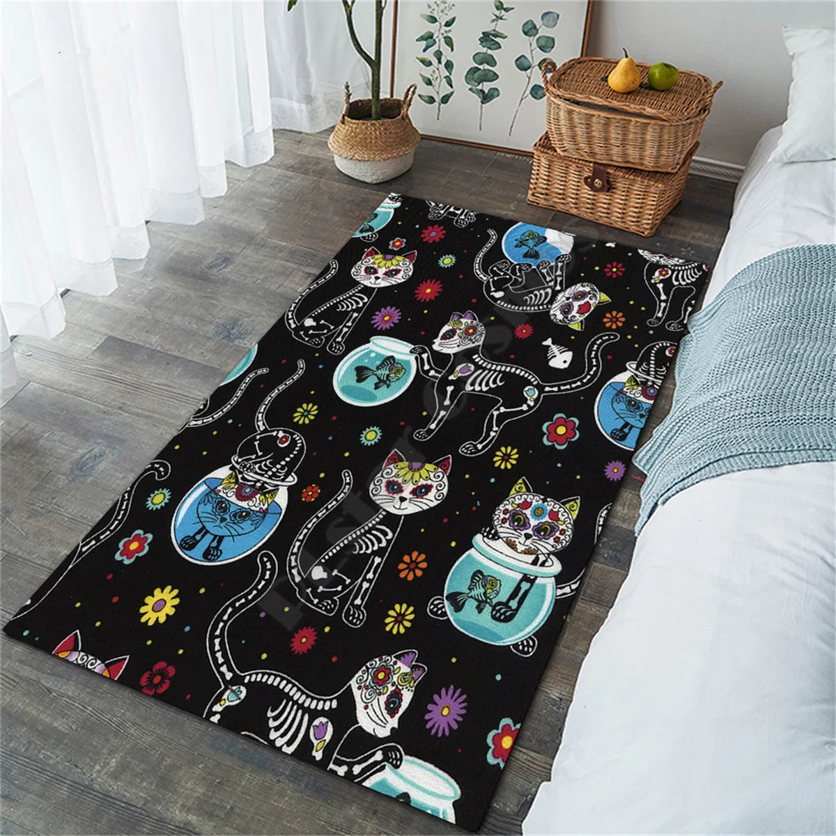 Floor Mat Carpet Mat Cartoon Cat Pattern Room Living Household Decoration
