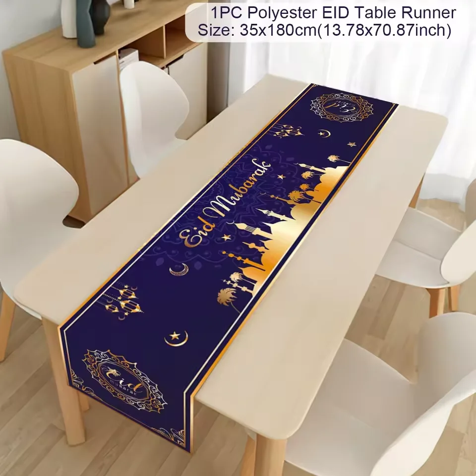 Ramadan Kareem Table Runner Eid Mubarak Decor 2025 for Home Ramadan Mubarak Islamic Muslim Party Eid Al-Fitr Gifts Ramadan Decor 6