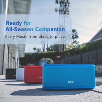 DOSS Wireless Bluetooth Speaker SoundBox BT 5.0 Touch Control Portable Music Sound Box 12W Stereo Sound IPX5 Waterproof Speakers 6