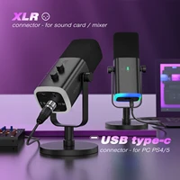 Microphone dynamique USB/XLR, avec bouton muet tactile