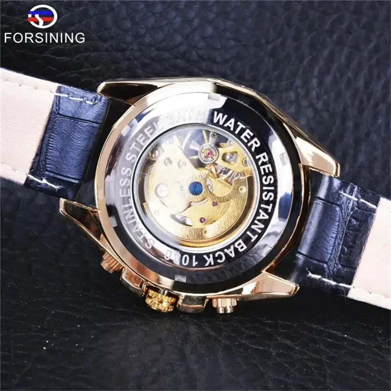 FORSINING 1030L sport Skeleton Automatic Genuine Leather Men Watch reloj para hombre Chinese Factory best sell Recommend