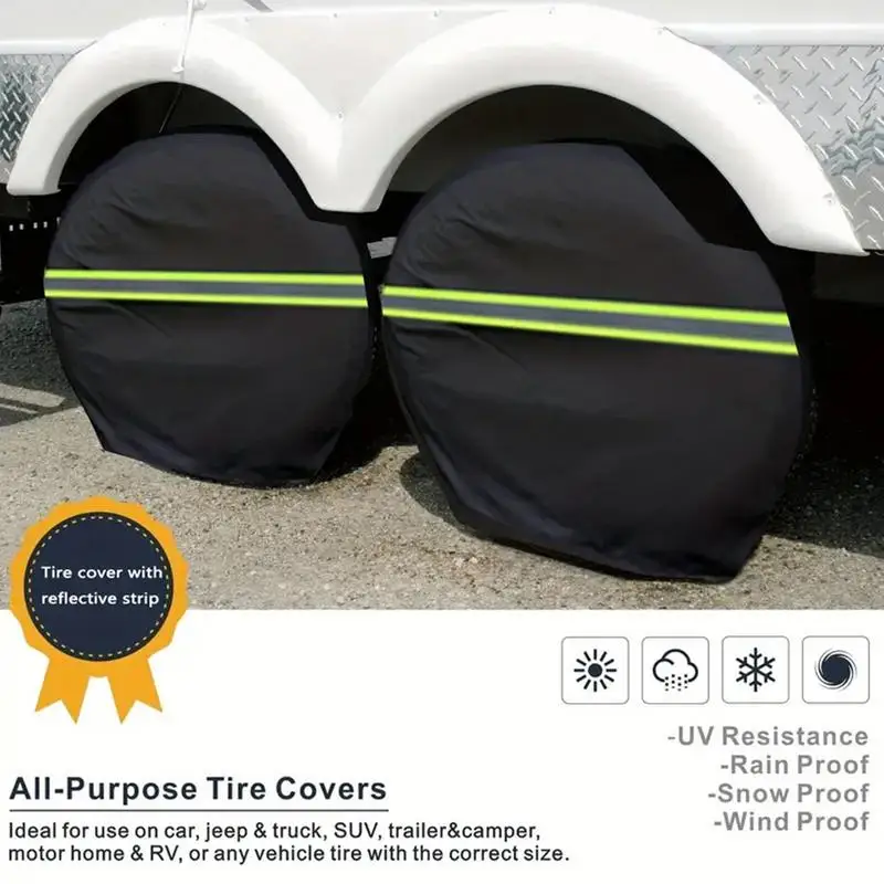 RV Tire Covers Oxford Cloth Sun Snow Rain Tire Covers Windproof Protector Sun Protection Waterproof Heavy Duty