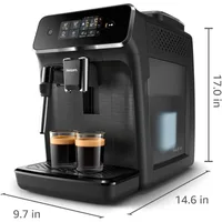2200 Series Fully Automatic Espresso Machine, Classic Milk Frother, 2 Coffee Varieties, Intuitive Touch Display, 100% , Black 2