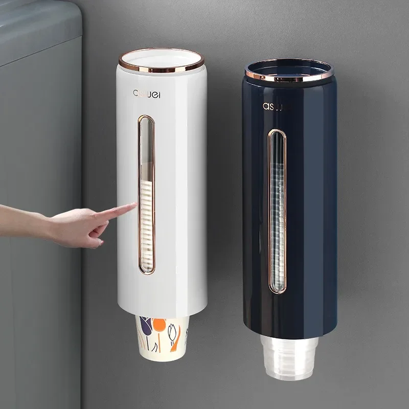 Dispenser Automatically Drop Cup Remover Wall Mounted Disposable Paper Cups Plastic Holder Container