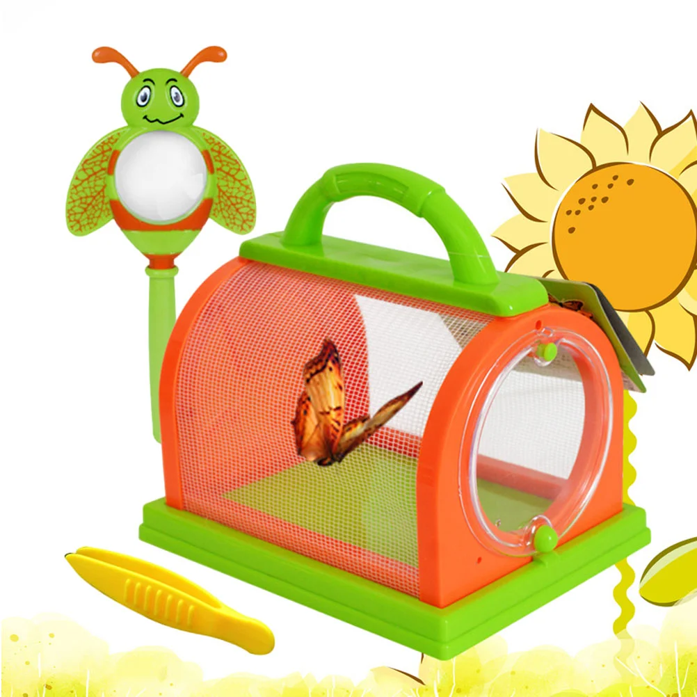 

1 Set Bug Bungalow Insect Catching Kit Bug Toys Insect Cage With Carrying Handle Portable Bug House Dragonfly Cage Outdoor