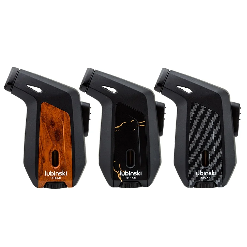 Cigar Lighter Windproof 3 Jet Flame Lighter Lock Fire Portable Outdoor Lighters Reinflatable Smoking Accessories With Gift Box