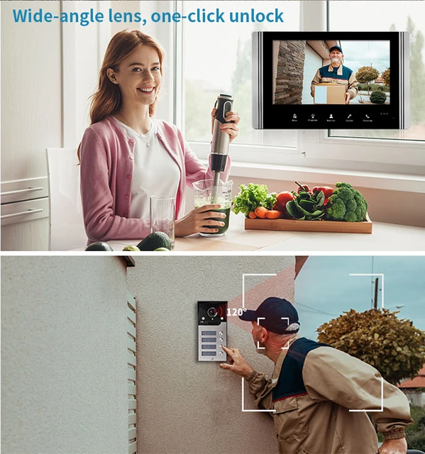 4 wire 7 inch Apartment Building Video Intercom Video Door Bell Camera with 2/3/4 Buttons for Family HD Video Door Phone System 3