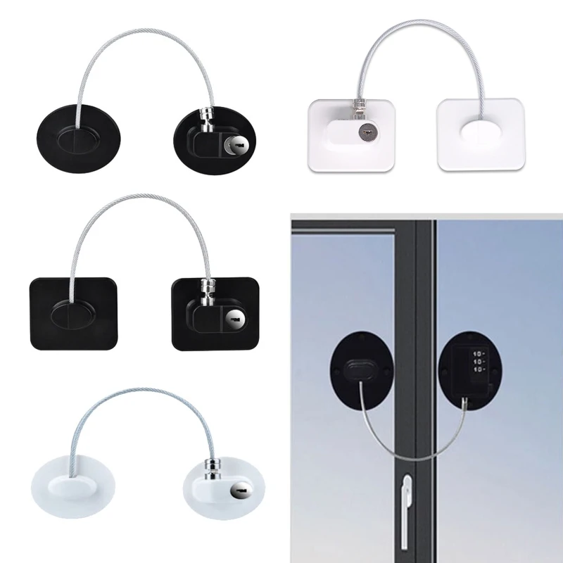 

Child Safety Lock Window Door Cable Lock with Adhesive Kids Baby Security Lock