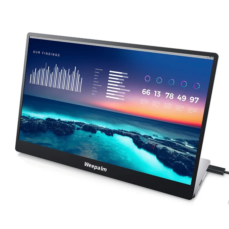 Weepalm 15.6 13.3 Pollici 1080P 4K Touch Screen Computer Pc Gaming Led Usb Portatile Per Android Phone Switch Ps5 Xbox