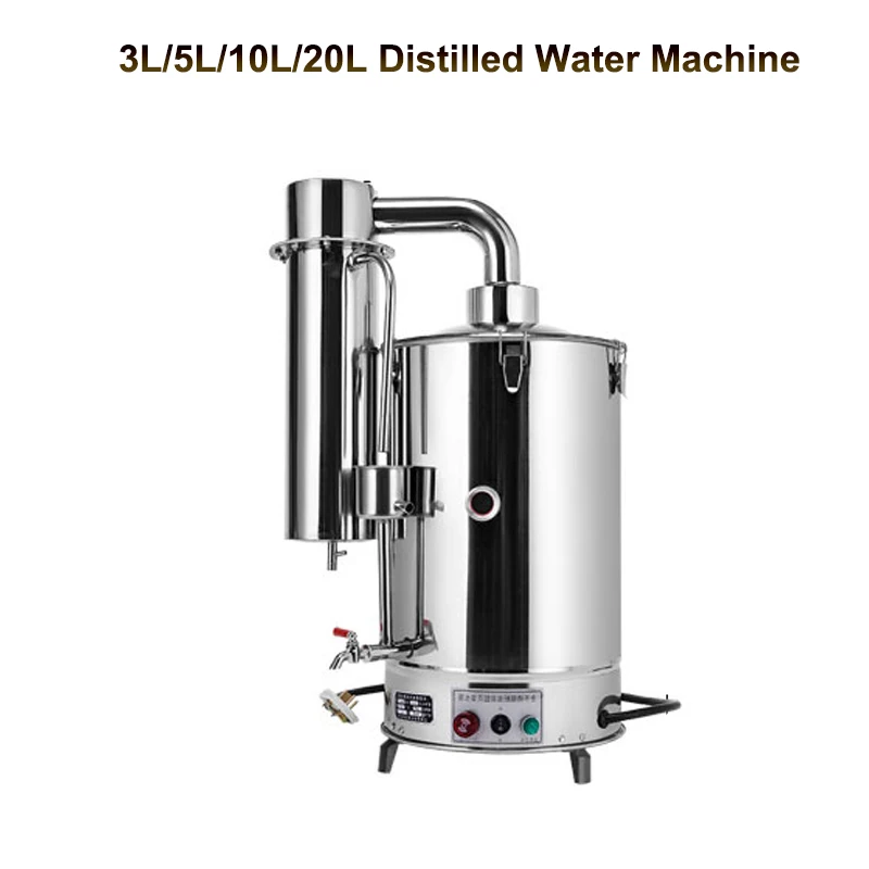 20L Distilled Water Machine Electric Water Distiller Pure Distillation Equipment Stainless Steel Automatic Control