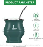 Ensemble Yerba Mate Cup Bombilla - Le ensemble Yerba Mate 5 en 1 comprend une tasse Mate moderne, un ensemble Yerba Mate Shaper, Bombilla Mate (ensemble) 5