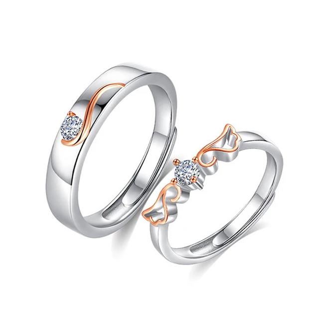 950 Platinum and 18k Gold His & Hers Two Tone 0.05 ct Diamond Wedding