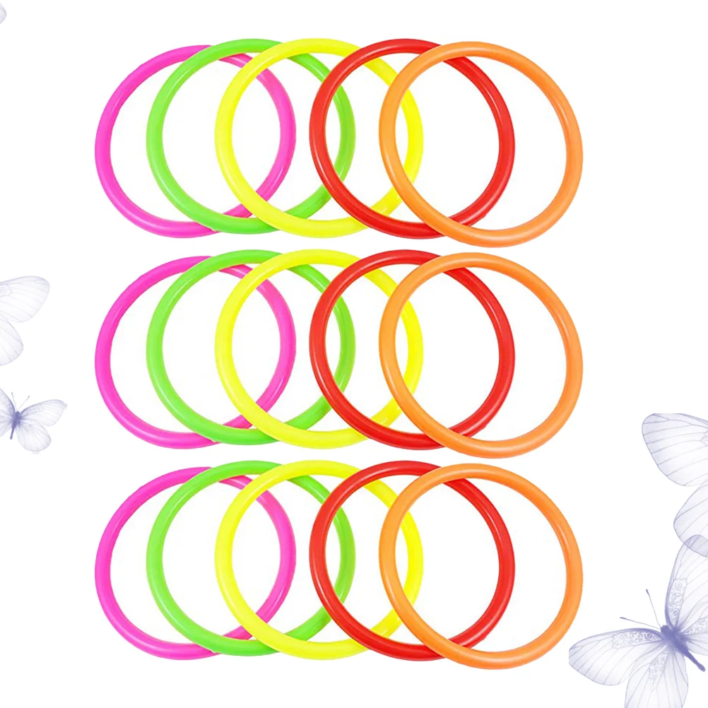 

15 шт., 15 см, разноцветное кольцо-бросок, детское кольцо-бросок, пластиковые колечки-бросок, полые круглые кольца (фиолетовый, зеленый