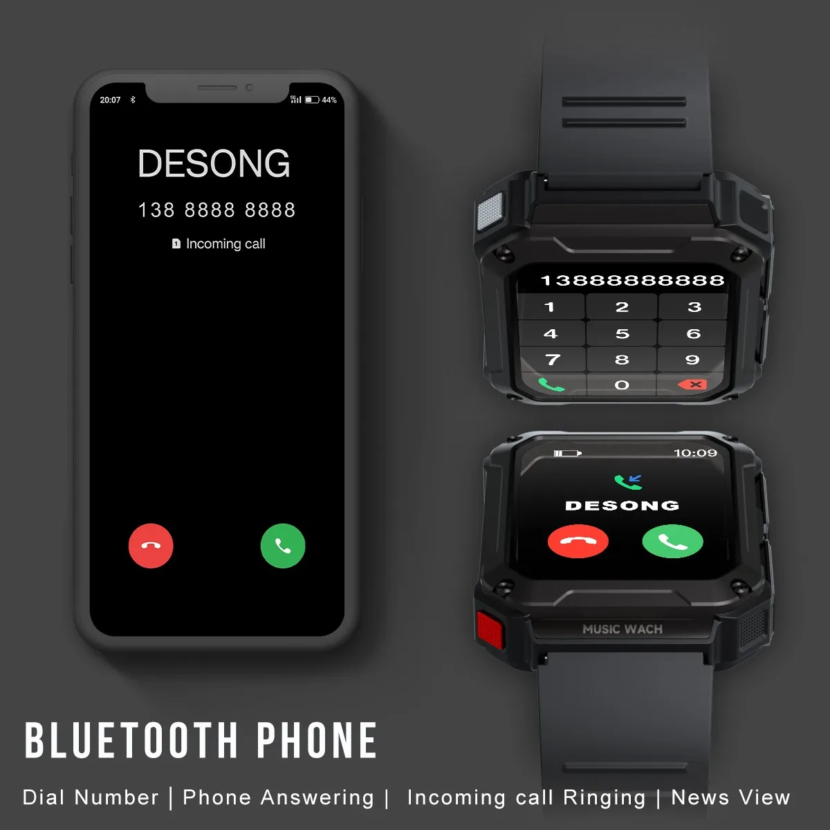 Ʈ ġ 3 in 1 TWS ̾, 4GB 뷮 ޸,  ȭ, 1.96 HD ȭ,  ,   Ʈġ 2023, T93, ǰ