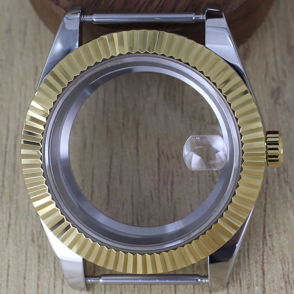 Fashion Round Edge Watch Case with Sapphire Glass - Waterproof, 36mm/39mm, 28.5mm Dial Compatibility