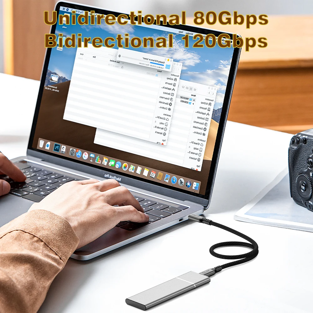 UGOURD 80Gbps Thunderbolt 5 케이블 인증 칩 USB-C Thunderbolt5 2m 0.3m 120Gbps 240W 16K MacBook M.2 하드 드라이브 USB4-V2