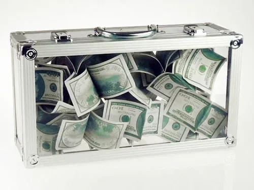 

Glassy Briefcase - Stage Magic Tricks Empty Crystal Briefcase Appearing Bills Magician Illusion Gimmick Props Funny Flowers Magi