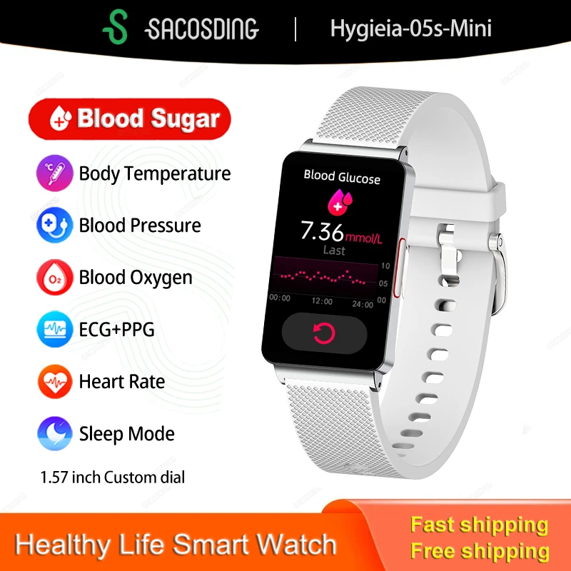 Women ECG+PPG Blood Glucose Smart Watch Healthy Blood Pressure Exercise