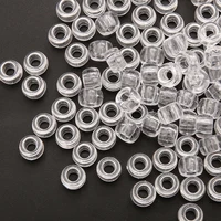 Perles Dreadlock transparentes à grand trou de 4mm, 50 pièces, 100 pièces, pour tresses Jumbo, résine transparente pour accessoires de cheveux, outil de coiffure 4