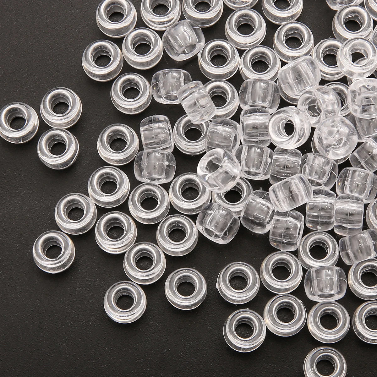 50Pcs 100Pcs Transparent 4mm Big Hole Dreadlock Beads for Jumbo Braids Dreadlock Resin Clear For Hair Accessories Styling Tool 4