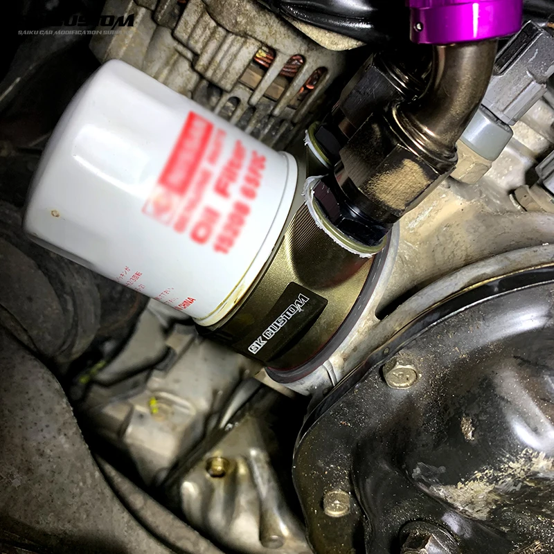Oil Radiator Adapter Car Aluminum Universal Oil Filter Car Modification Engine Cooling For Cooler Plate Kit AN10 AN8 oil cooler kit aluminum radiator aluminum radiator kit oil filter adapter