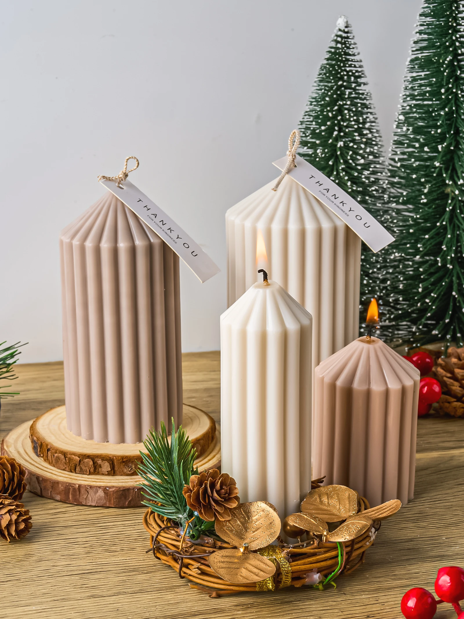 Classic Stripe Pillar Silicone Candle Molds DIY Church Candles Making Supplies Long Aromath Christmas Wax Mould Wedding Decor silicone mold silicone candle mold aromatherapy candle mold silicone candle molds candle mold