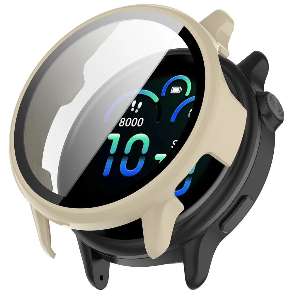 2-in-1 Protective Watch Shell with Tempered Glass Screen Cover