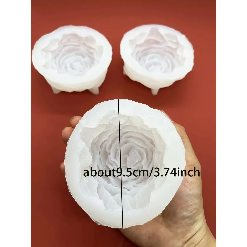 silicone mold 1PC 3D Peony Flower Candle Silicone Mold Mother's Day Candle Soap Mold Beeswax Soap Mold