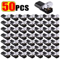 Dual Wire Plug - in Connectors with Secure Locking Buckle - Waterproof Quick Terminal Block and Cable Clamps (50pcs)