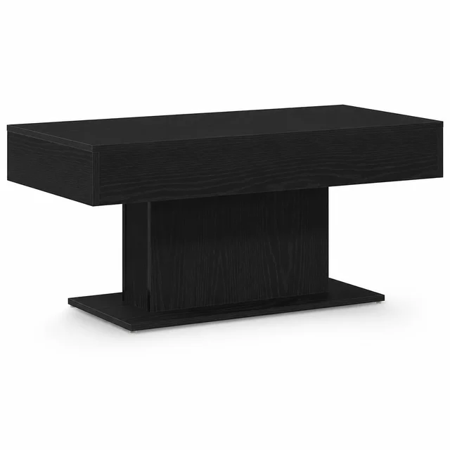 Table basse en chêne noir 96x50x45 cm en bois composite - Table de salon rectangulaire, style scandinave moderne, robuste et polyvalente pour boissons, livres et décoration 1