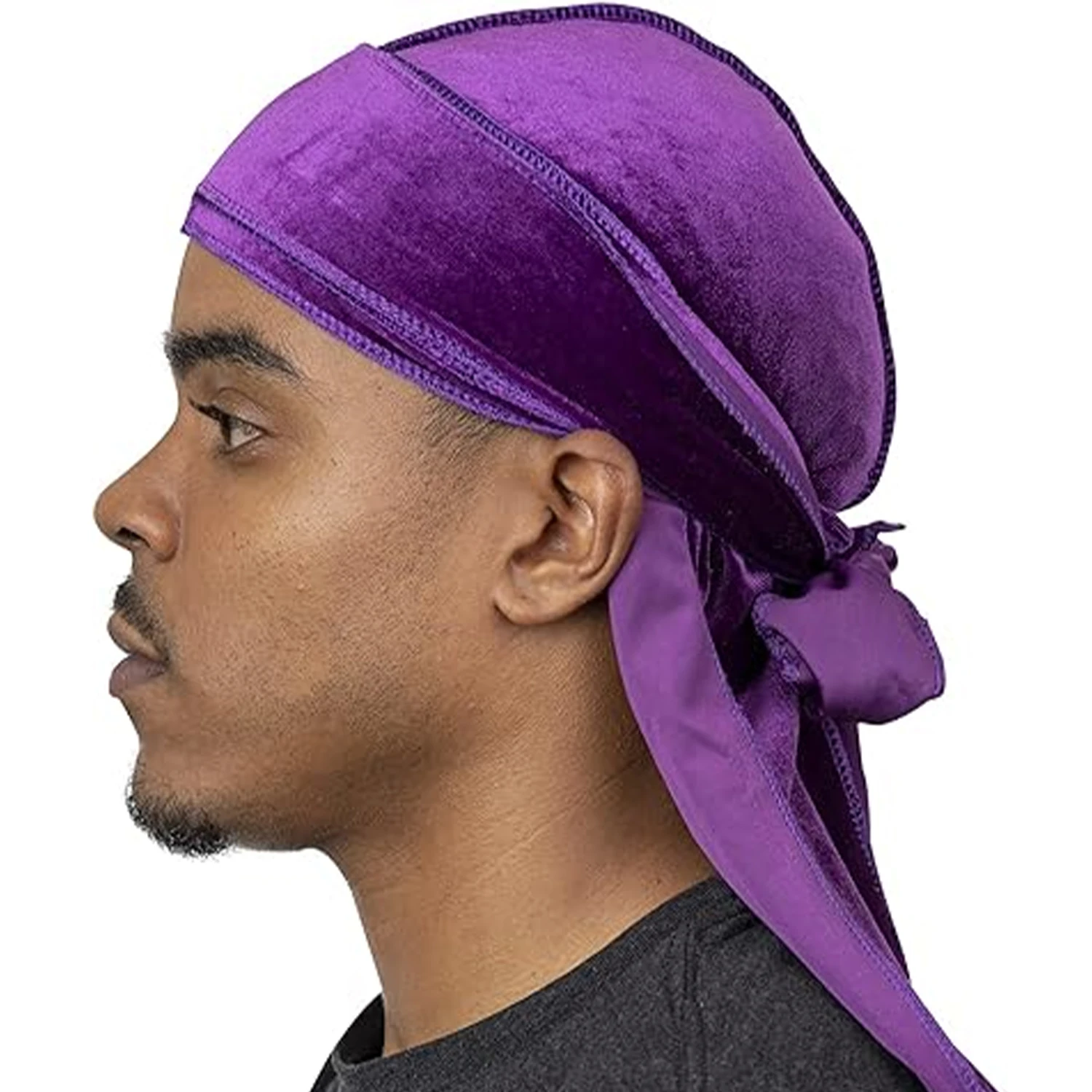 Men's Fashion Turbans Velvet Long Tail Braided Pirate Hat Casual Sports Outdoor Personalized Comfortable Elastic Headband sports headbands